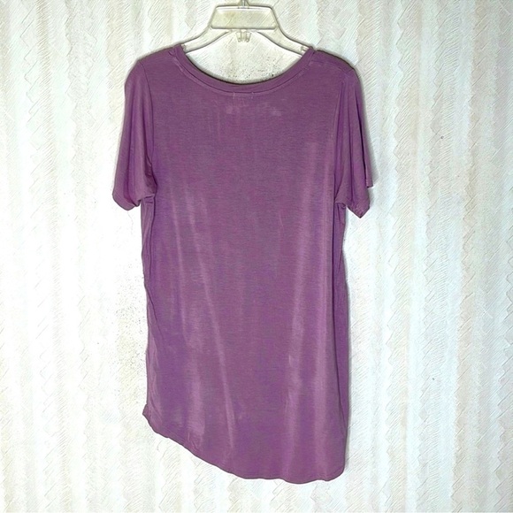 ❤️ GARAGE cross cross v neck shirt sleeve purple Top Size XS - Picture 4 of 6
